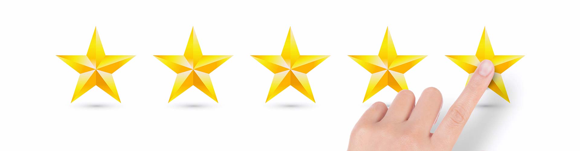 A finger pointing at a star rating for HVAC services in Murrells Inlet